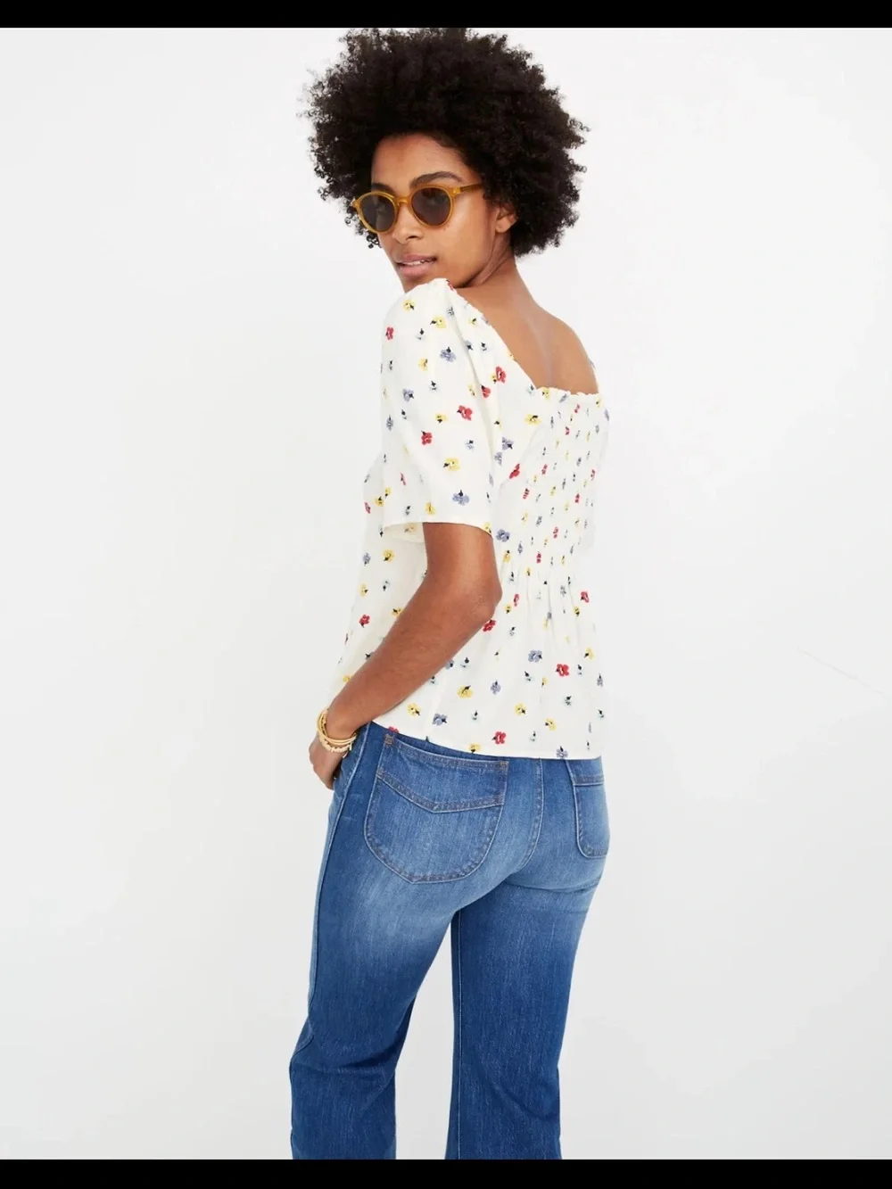 Madewell Seamed Button-Down Shirt in Confetti Floral size XS